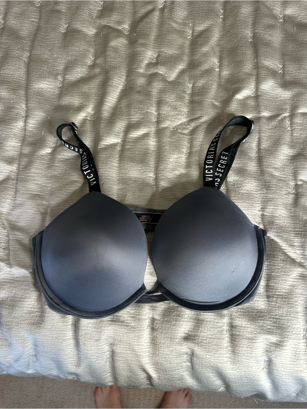 Victoria's Secret Gray Padded Everyday Bra with Logo Straps